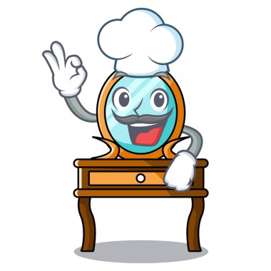 Şef tuvalet masası karakter karikatür vektör çizim