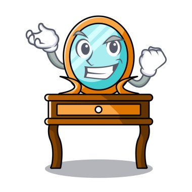 Başarılı tuvalet masası karakter karikatür vektör çizim