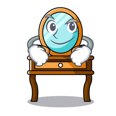 Smirking tuvalet masası karakter karikatür vektör çizim