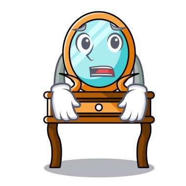 Yazık ki tuvalet masası maskot karikatür vektör çizim