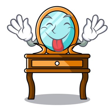 Tuvalet masası maskot karikatür vektör çizim dil