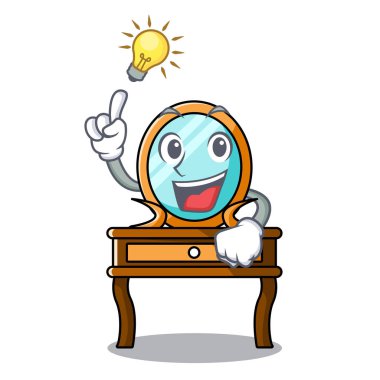 Bir fikir tuvalet masası maskot karikatür vektör çizim var