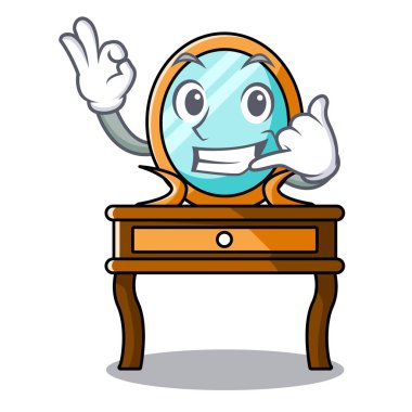 Bana tuvalet masası maskot karikatür vektör çizim de