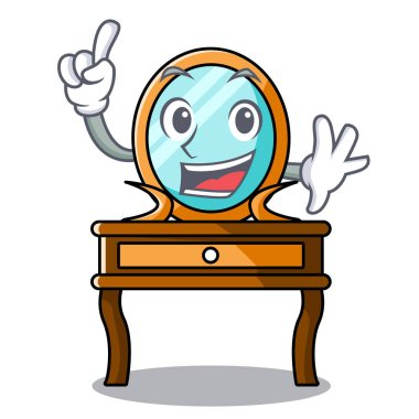 Parmak tuvalet masası maskot karikatür vektör çizim