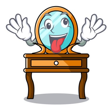 Deli tuvalet masası maskot karikatür vektör çizim