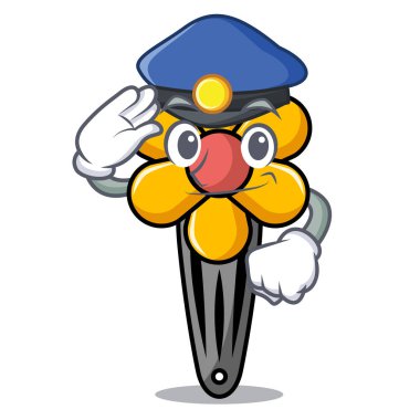 Polis saç küçük karakter karikatür vektör çizim