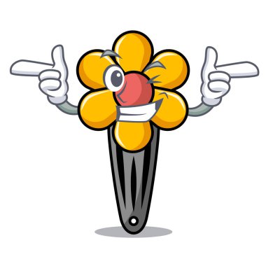 Wink saç küçük karakter karikatür vektör çizim