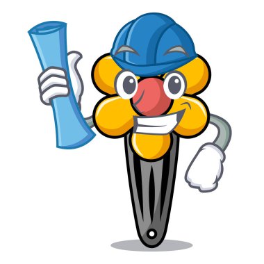 Mimar saç küçük karakter karikatür vektör çizim