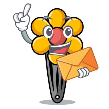 Zarf saç küçük karakter karikatür vektör çizim ile