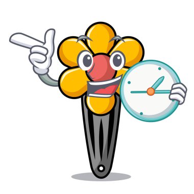 Saat saç küçük karakter karikatür vektör çizim ile