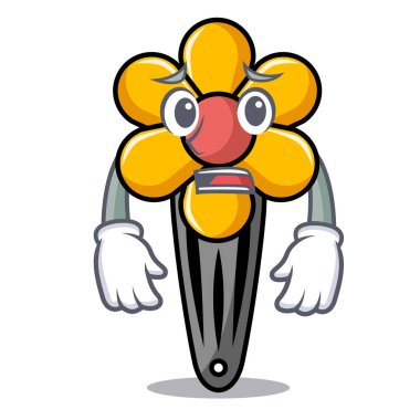 Yazık ki saç clip maskot karikatür vektör çizim