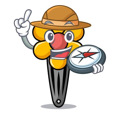 Explorer saç clip maskot karikatür vektör çizim