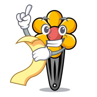 Menü saç clip maskot karikatür vektör çizim ile