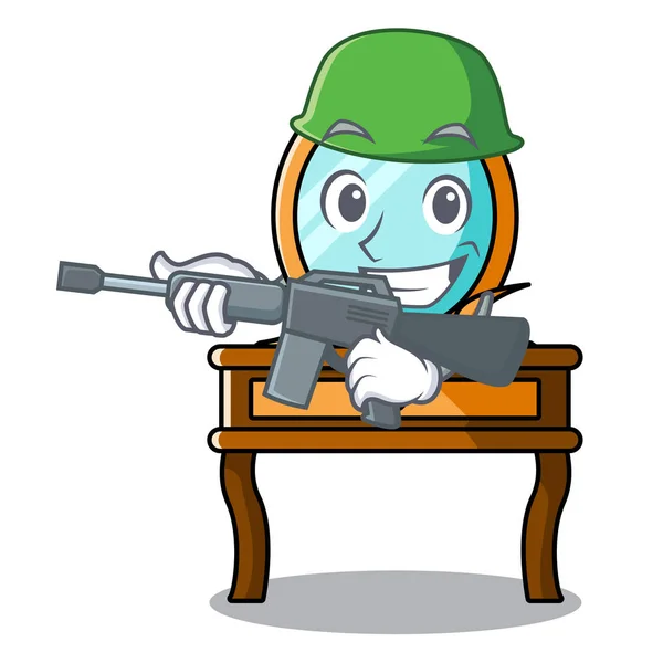 Armee Schminktisch Charakter Cartoon Vektor Illustration — Stockvektor