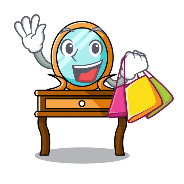 Vestidor Compras Personaje Dibujo Animado Vector Ilustración — Vector de stock