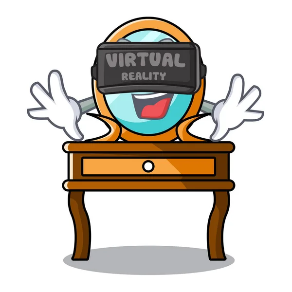 Tocador Realidad Virtual Mascota Dibujo Animado Vector Ilustración — Archivo Imágenes Vectoriales