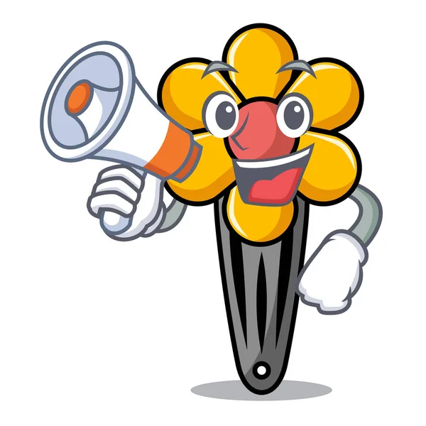 Megafon saç küçük karakter karikatür vektör çizim ile