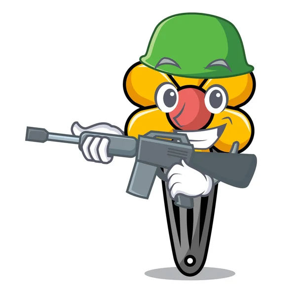 Στρατός Μαλλιά Κλιπ Χαρακτήρα Καρτούν Εικονογράφηση Φορέα — Διανυσματικό Αρχείο