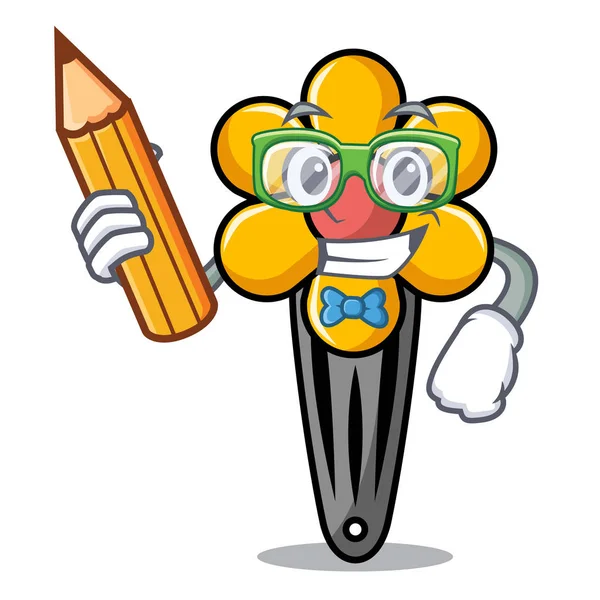 Öğrenci saç küçük karakter karikatür vektör çizim