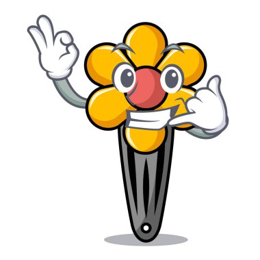 Bana saç clip maskot karikatür vektör çizim de