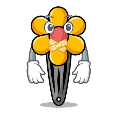 Sessiz saç clip maskot karikatür vektör çizim