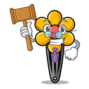 Yargıç saç clip maskot karikatür vektör çizim