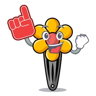 Köpük parmak saç clip maskot karikatür vektör çizim