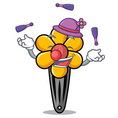 Hokkabazlık saç clip maskot karikatür vektör çizim