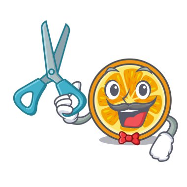 Turuncu karakter karikatür tarzı vektör çizim berber