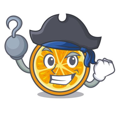 Korsan turuncu karakter karikatür tarzı vektör çizim