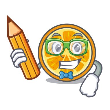 Öğrenci turuncu karakter karikatür tarzı vektör çizim