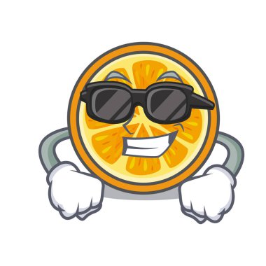 Süper cool turuncu karakter karikatür tarzı vektör çizim