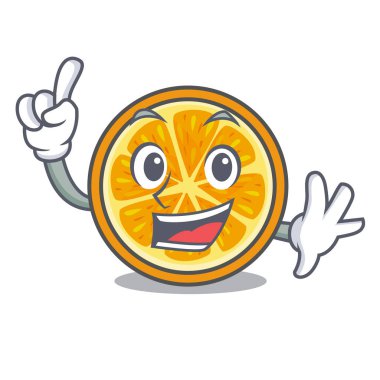 Parmak turuncu maskot karikatür tarzı vektör çizim