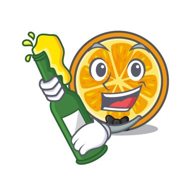 Bira turuncu maskot karikatür tarzı vektör çizim ile