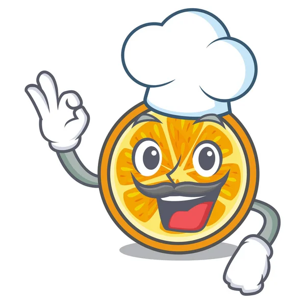 Chef Naranja Personaje Dibujos Animados Estilo Vector Ilustración — Vector de stock