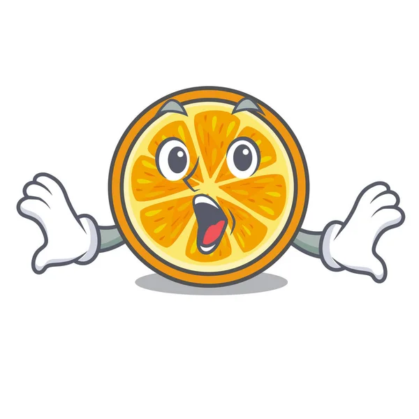 Ilustrasi Vektor Gaya Kartun Maskot Oranye Yang Mengejutkan - Stok Vektor