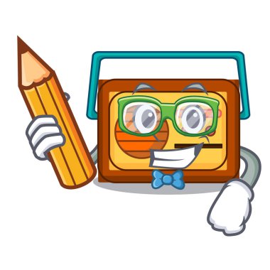 Öğrenci radyo karakter karikatür tarzı vektör çizim