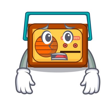 Korkarım radyo maskot karikatür tarzı vektör çizim