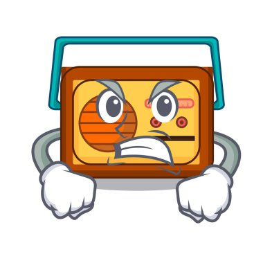 Kızgın radyo maskot karikatür tarzı vektör çizim