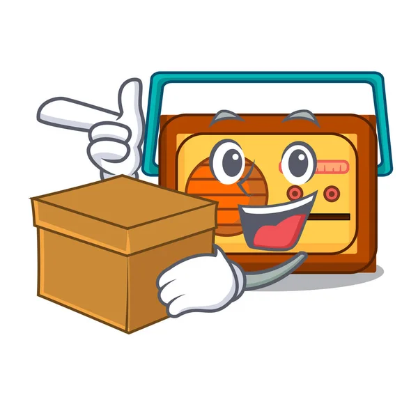 Mit Box Radio Charakter Cartoon Stil Vektor Illustration — Stockvektor