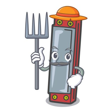 Çiftçi mızıka karakter karikatür tarzı vektör çizim