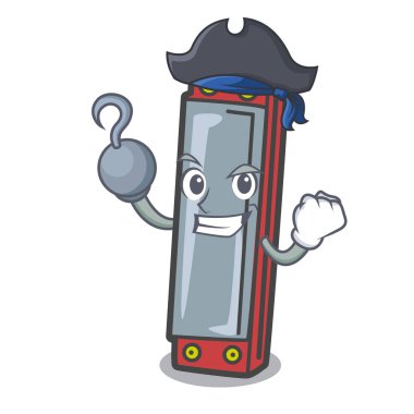 Korsan mızıka karakter karikatür tarzı vektör çizim