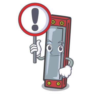 İşareti mızıka karakter karikatür tarzı vektör çizim ile