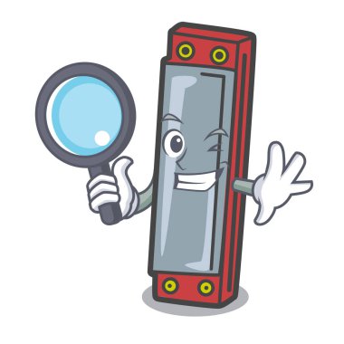 Dedektif mızıka karakter karikatür tarzı vektör çizim