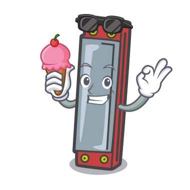 Dondurma mızıka karakter karikatür tarzı vektör çizim ile