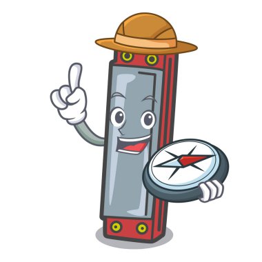 Explorer mızıka maskot karikatür tarzı vektör çizim