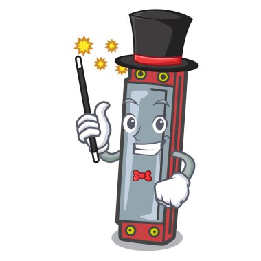 Sihirbaz mızıka maskot karikatür tarzı vektör çizim