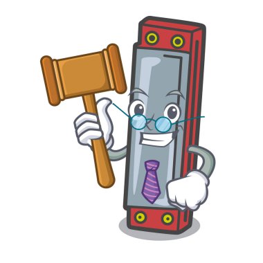 Yargıç mızıka maskot karikatür tarzı vektör çizim