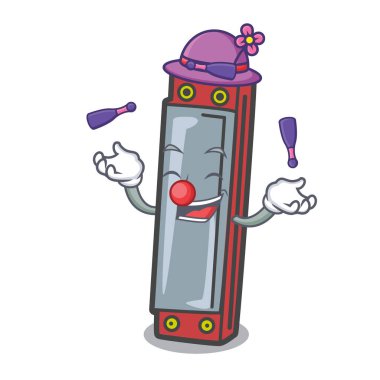 Hokkabazlık mızıka maskot karikatür tarzı vektör çizim