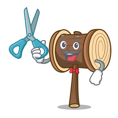 Çekiç karakter karikatür tarzı vektör çizim berber